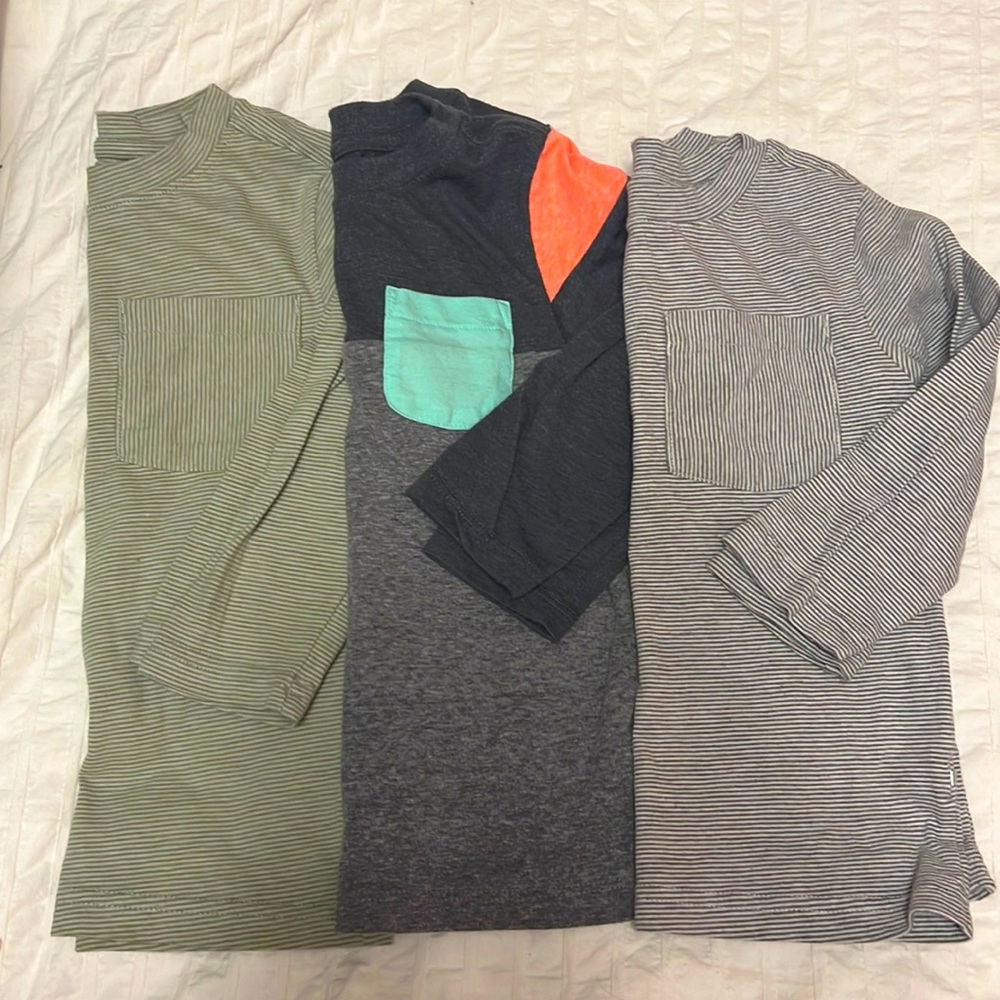 Lot of 3 Toddler Boy Cat & Jack l/s pocket tshirts- 3T